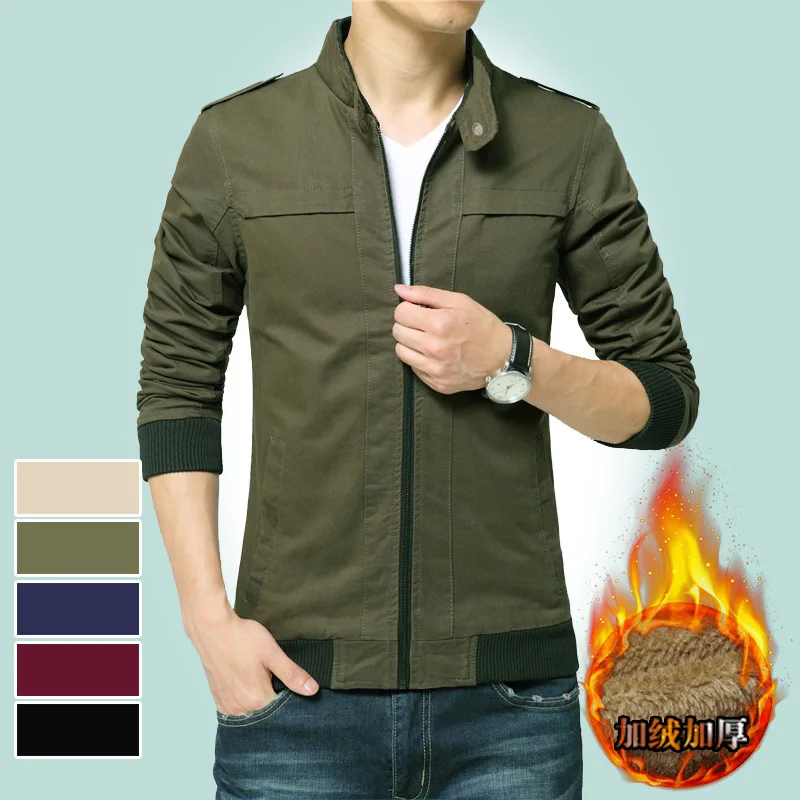 Men's Casual Style Jacket Washed Plus Velvet Thick Warm Jacket Winter New Style Mens Plus-size Coat