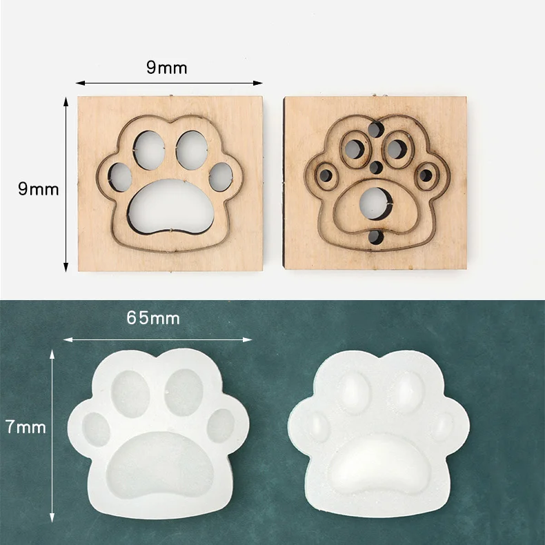 Dog Paw Cutting Die Modeling Mold Vegetable Tanned Leather Stereotype Handmade DIY Production 3D Cat Paw Decoration Ornaments