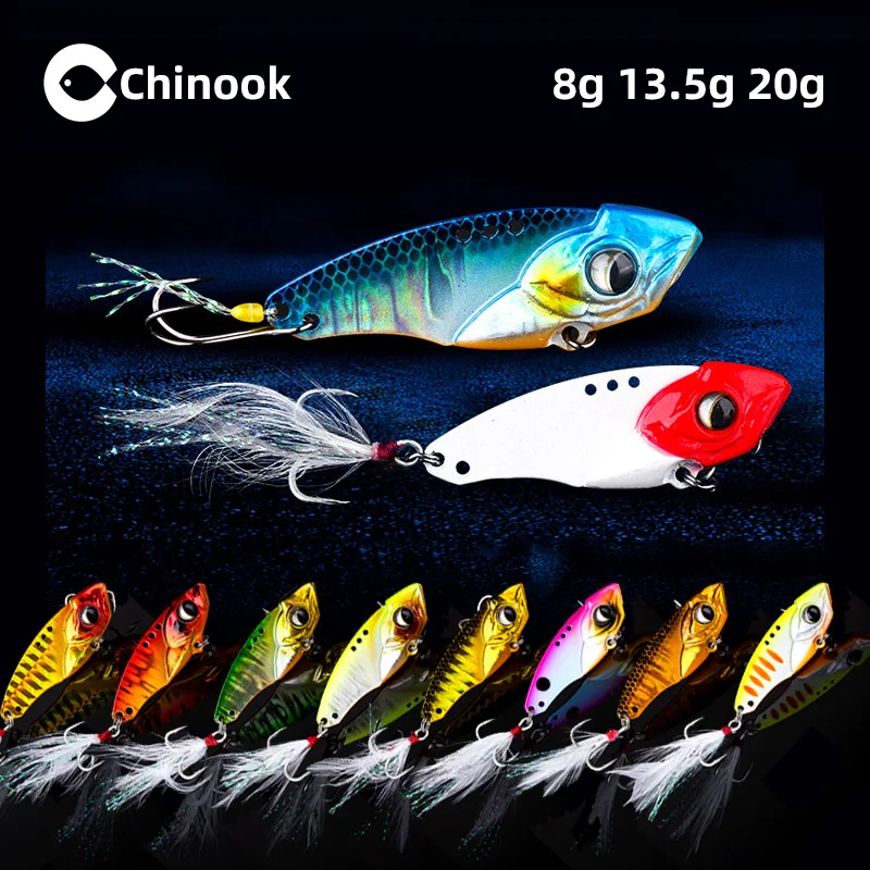 Chinook 3D Eyes vib Vibrating Blade Bait 8/13.5/20g Artificial Vibe for Bass Pike Perch Fishing