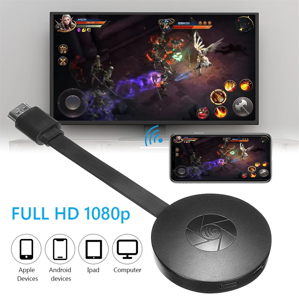 1080P WiFi Display Dongle Cast HDMI-Compatible TV Stick Screen Mirroring Share Fit For iOS Android Airplay Miracast Phone to TV