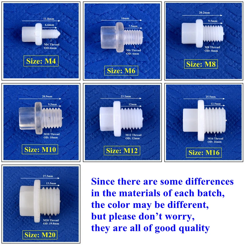 1~100pcs M4~M20 Thread Plastic Hose End Plug Aquarium Fish Tank Aerator Hose Joint Micro Irrigation Water Pipe Connector End Cap