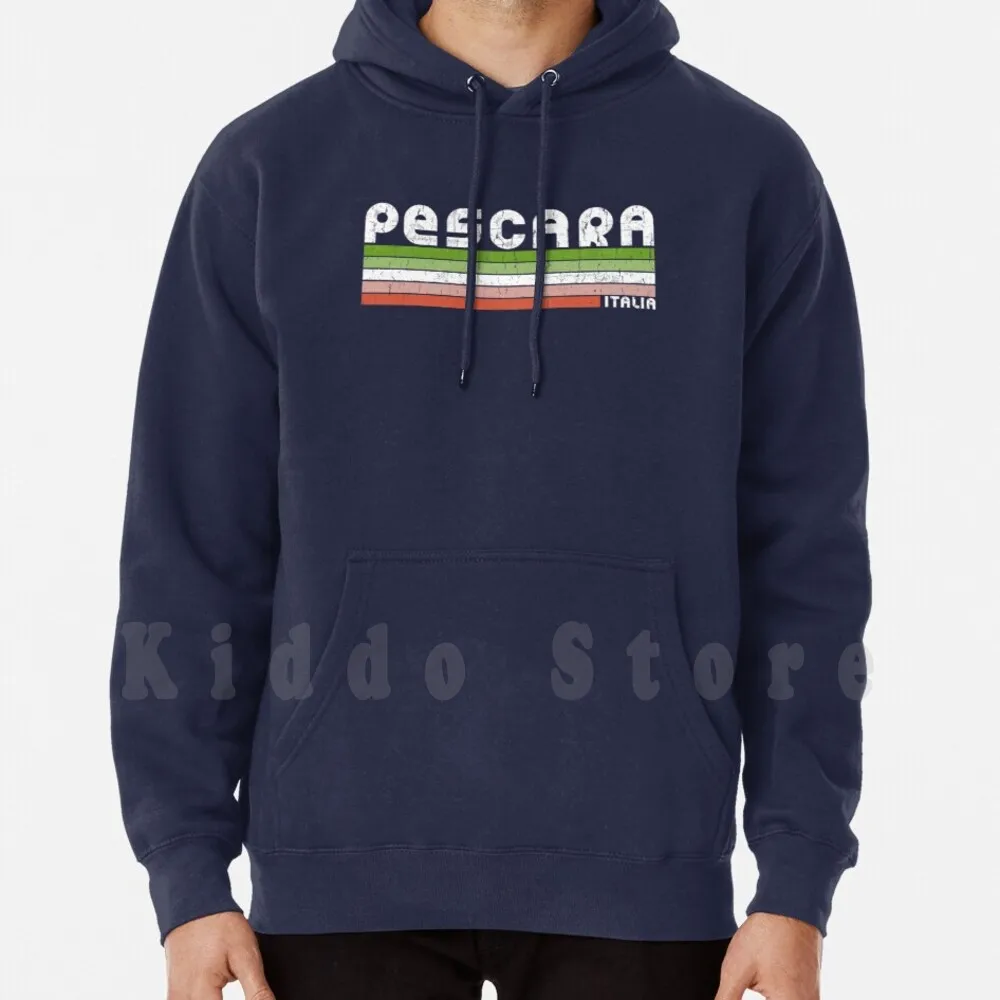 Pescara Italia-Retro Italy Design Hoodies Long Sleeve Pescara Italia Italy Italian Retro Vintage Red Green White