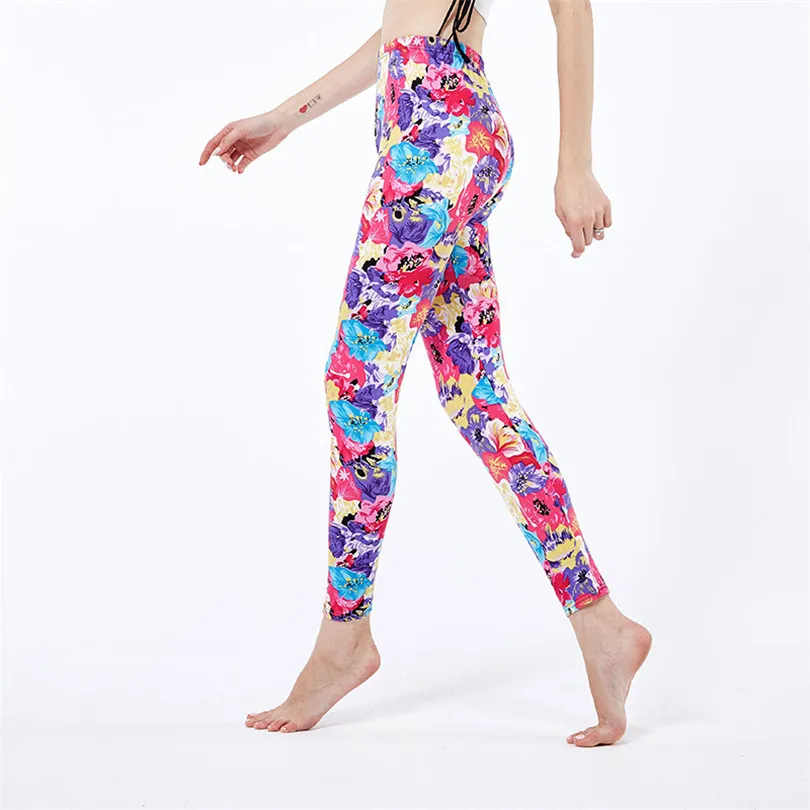 YRRETY-leggings con estampado de flores para Mujer, ropa deportiva de entrenamiento, pantalones elásticos de gimnasio, Push Up, parte inferior sólida, envío directo