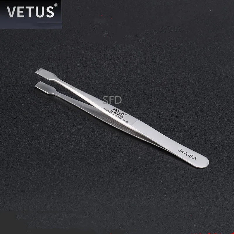 VETUS 34A-SA pinzette piatte larghe per strumenti per l'industria elettronica del timbro di bloccaggio medico da laboratorio