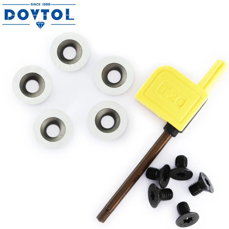 Ci0 16Mm รอบคาร์ไบด์แทรก Cutters มีดใบมีด5Pcs เหมาะสำหรับ DIY เครื่องกลึงไม้ Finisher Hollower เครื่องมือ