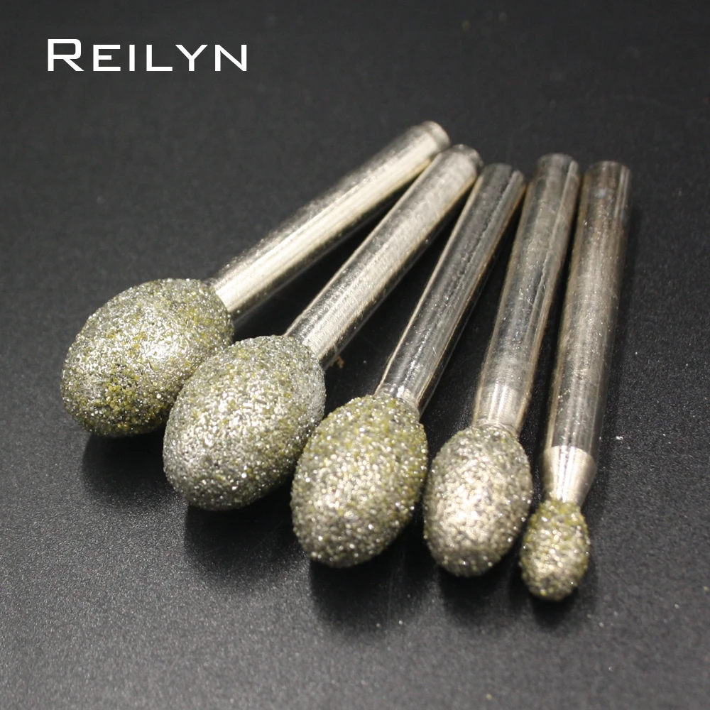 

1pc 46# 6x6mm, 6x12mm, 6x20mm Emery grinding points Diamond abrasive bits jade grinding burr teeth dental machine abrasives