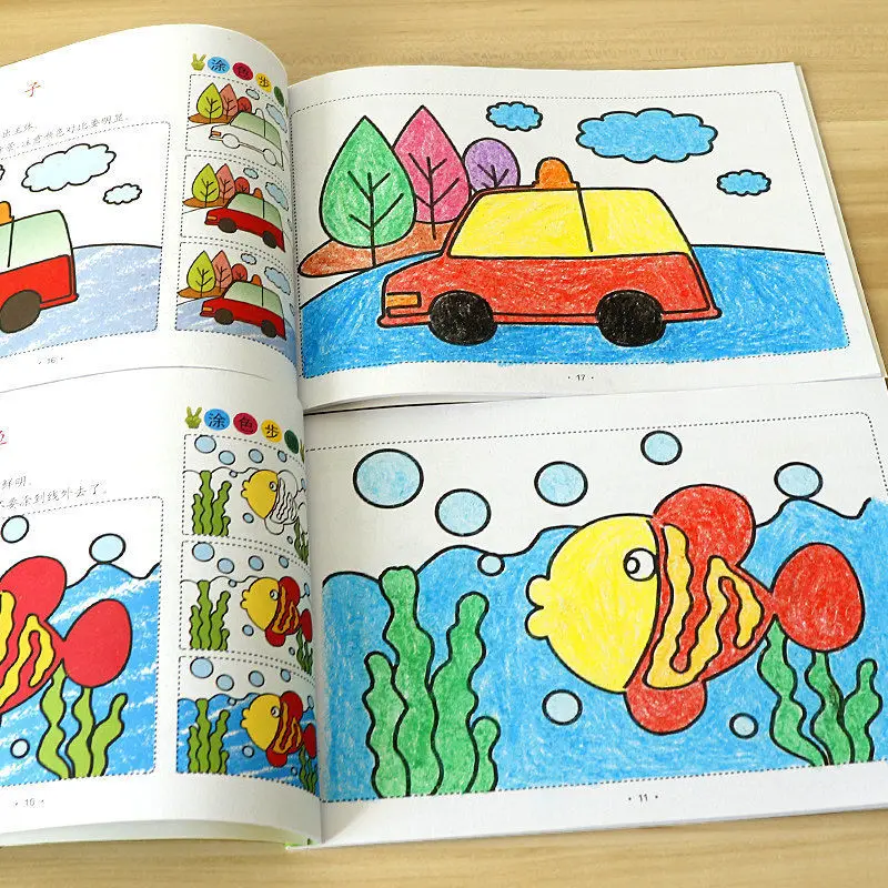 Kindergarten 6PCS/Set Enlightenment Graffiti Colouring Book Children Cartoons Graph Color Books 6 Types Coloring Book Wholesale