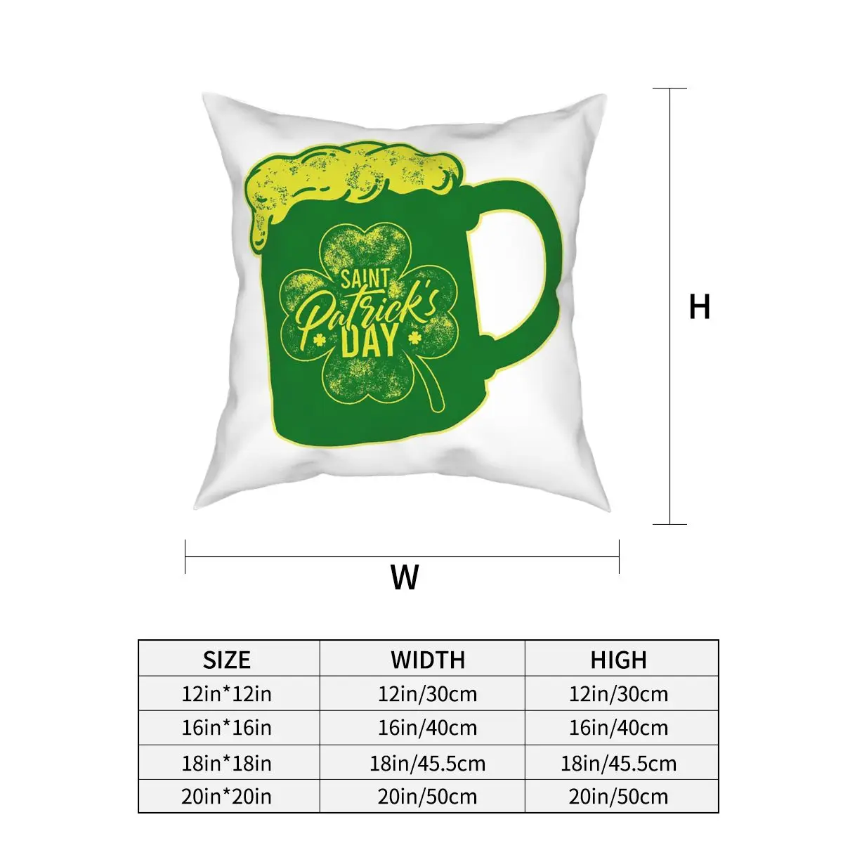 Saint St. Patrick's Day Beer Throw Pillow Cover Throw Pillow Irish Paddys Shamrock Custom Pillowcase