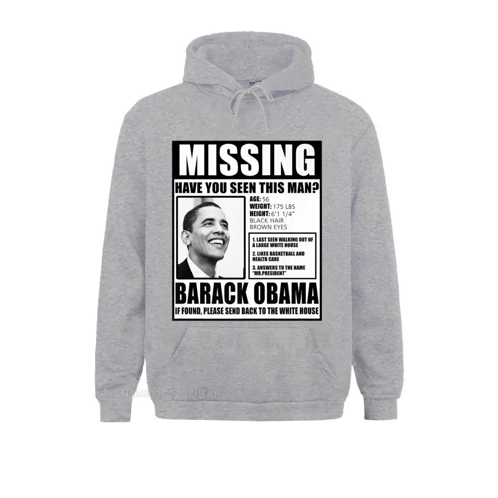 Funny Missing Barack Obama Liberal Poster Premium Men Long Sleeve Sweatshirts Design Hoodies Prevailing Print Clothes