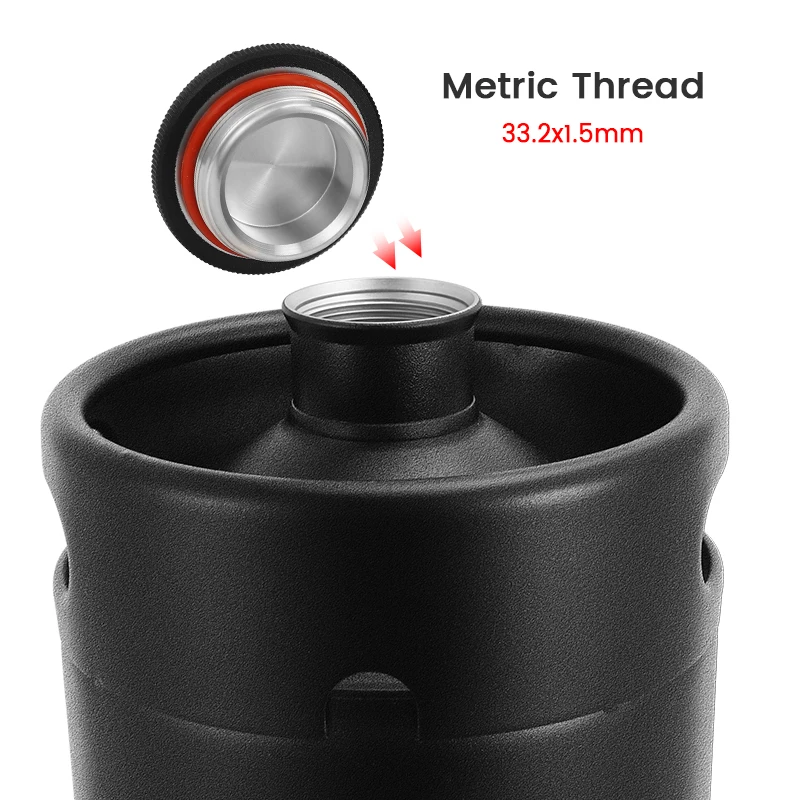 2L/3.6L/5L Beer Barrel Mini Keg, Matte Black Home Brewery Growler Kegs Brewing Craft Beer Equipment Portable Home Camping Picnic