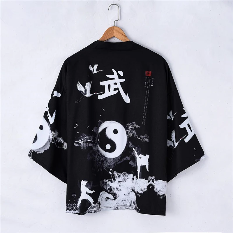 

Japanese Style Casual Kimono Streetwear Men Women Fashion Cardigan Japan Harajuku Anime Thin 2020 Robe Clothes