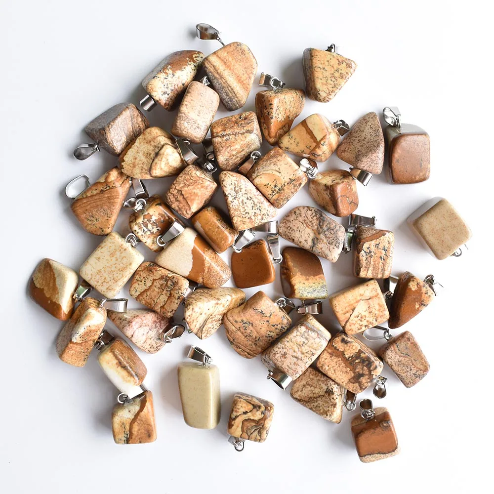 Wholesale 50pcs/lot 2020 hot selling trendy Assorted Natural stone Mixed Irregular shape pendants charms jewelry Free shipping