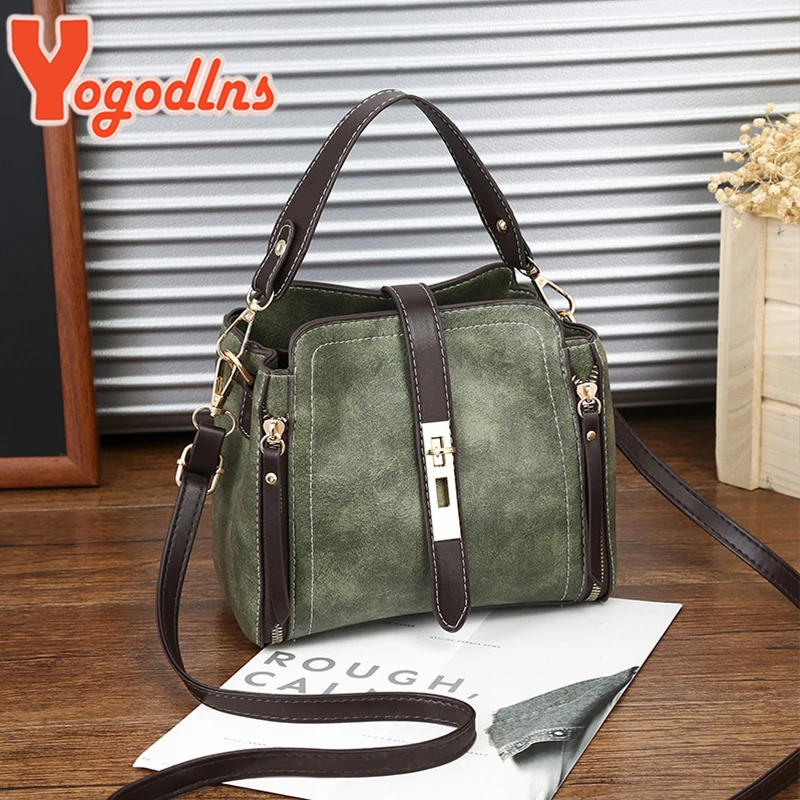 Yogodlns Fashion Women Bag Leather Handbags PU Shoulder Bag Small Flap Crossbody Bags for Women Messenger Bags vintage purse