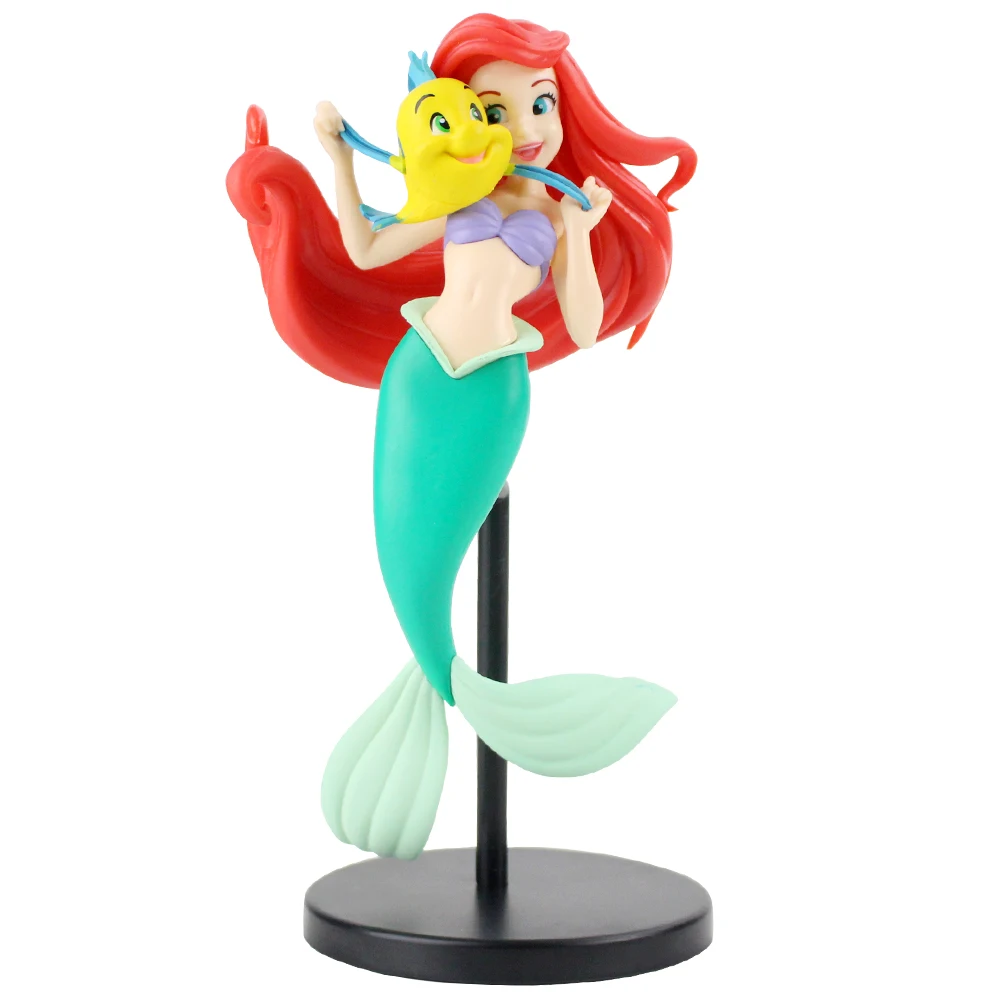 23cm Princess The Little Mermaid Beauty Fish with Clownfish Flounder Fish Animal PVC Action Figure Model Toy Doll Brinquedos