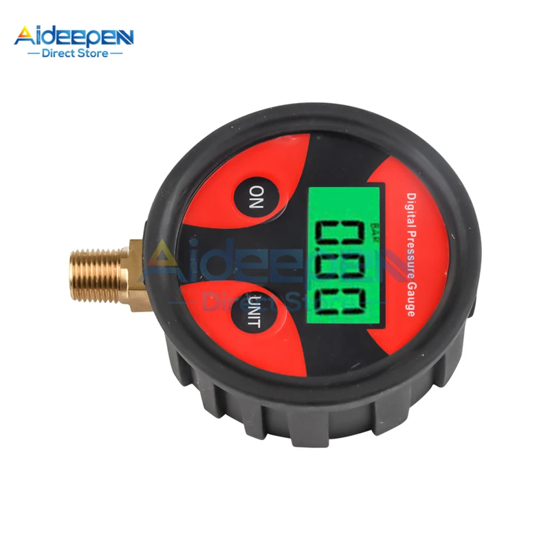 0-200PSI Air Pressure Gauge Dial Meter Tester Copper Rubber Digital Tire Pressure Gauge Tool for Car Truck Bike Auto Car Tyre