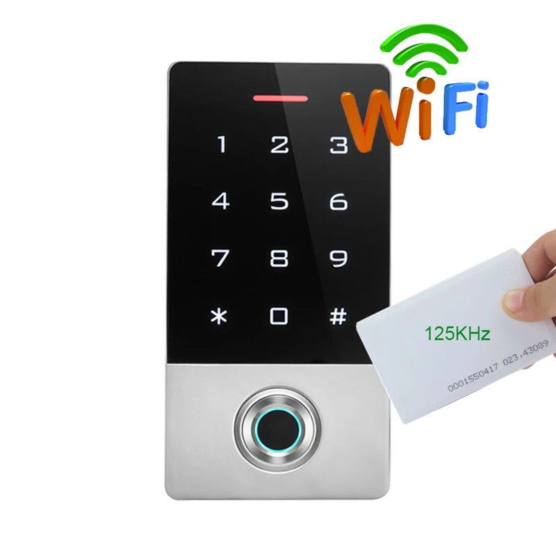 Biometric Fingerprint RFID Card Access Control System IP68 Waterproof WIFI APP Standalone Smart Door Access Control Security