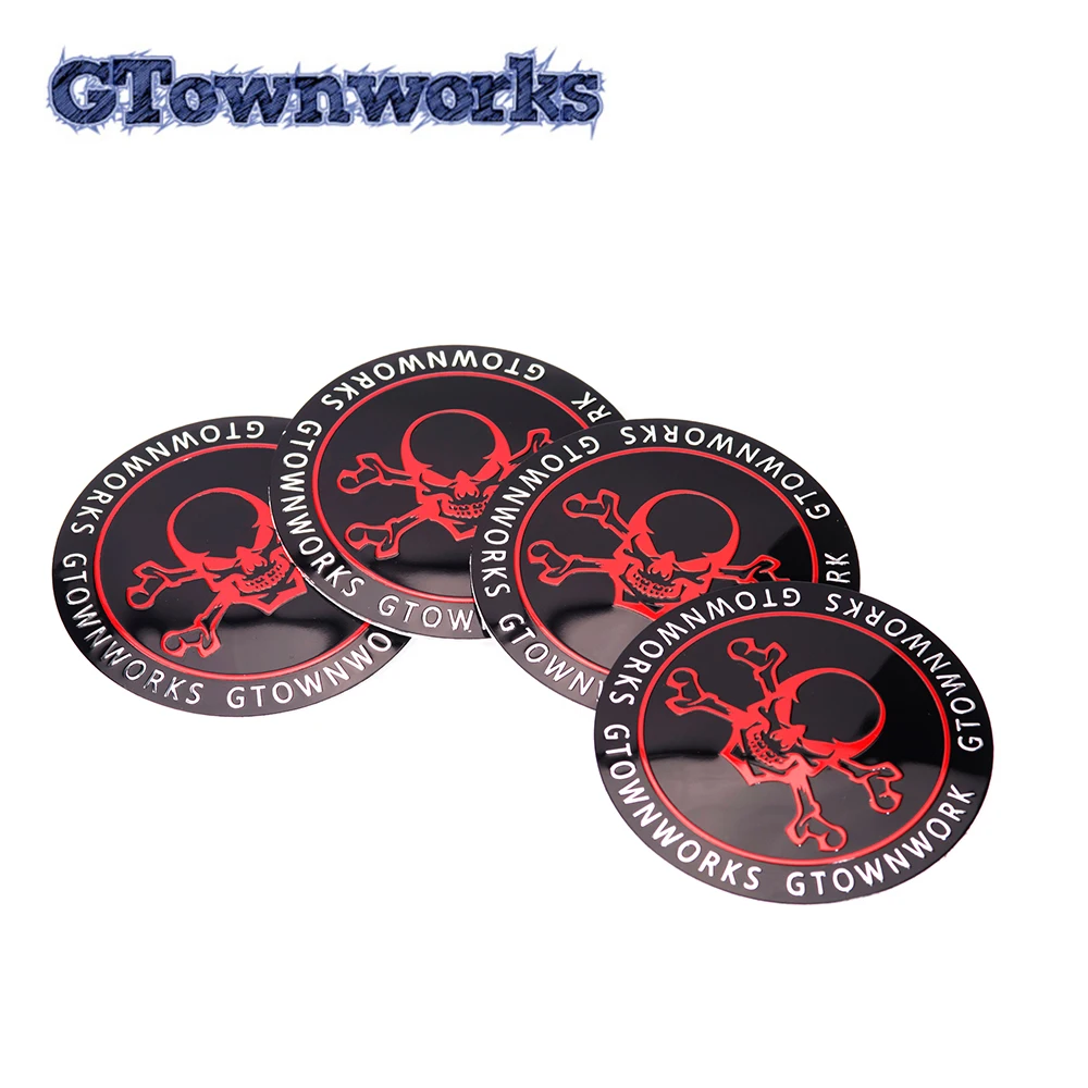 4pcs 68mm Universal Car Wheel Hub Cap Skull Stickers For Rim Center Covers  Refits Styling Auto Hubcap Accessories