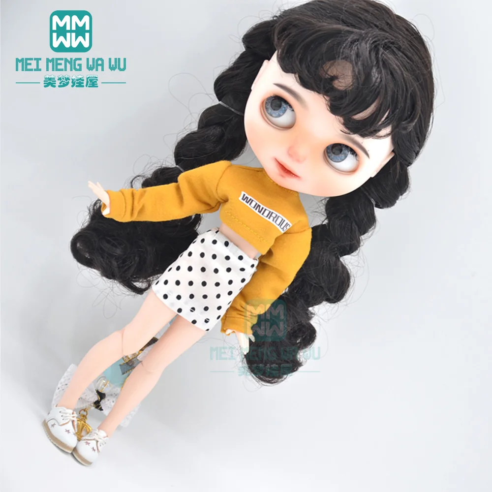 1Pcs Blythตุ๊กตาเสื้อผ้าแฟชั่นหลวมเสื้อยืด,กางเกงยีนส์,รองเท้าผ้าใบสำหรับBlyth Azone Ob24 1/6 ตุ๊กตาอุปกรณ์เสริม