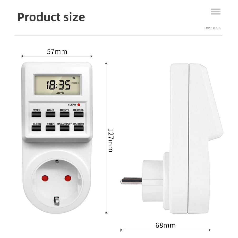 Digital Electronic Timer Switch Socket Kitchen Timer Outlet 24 Hour Programmable Timing Socket EU UK AU US BR FR IT TH Plug