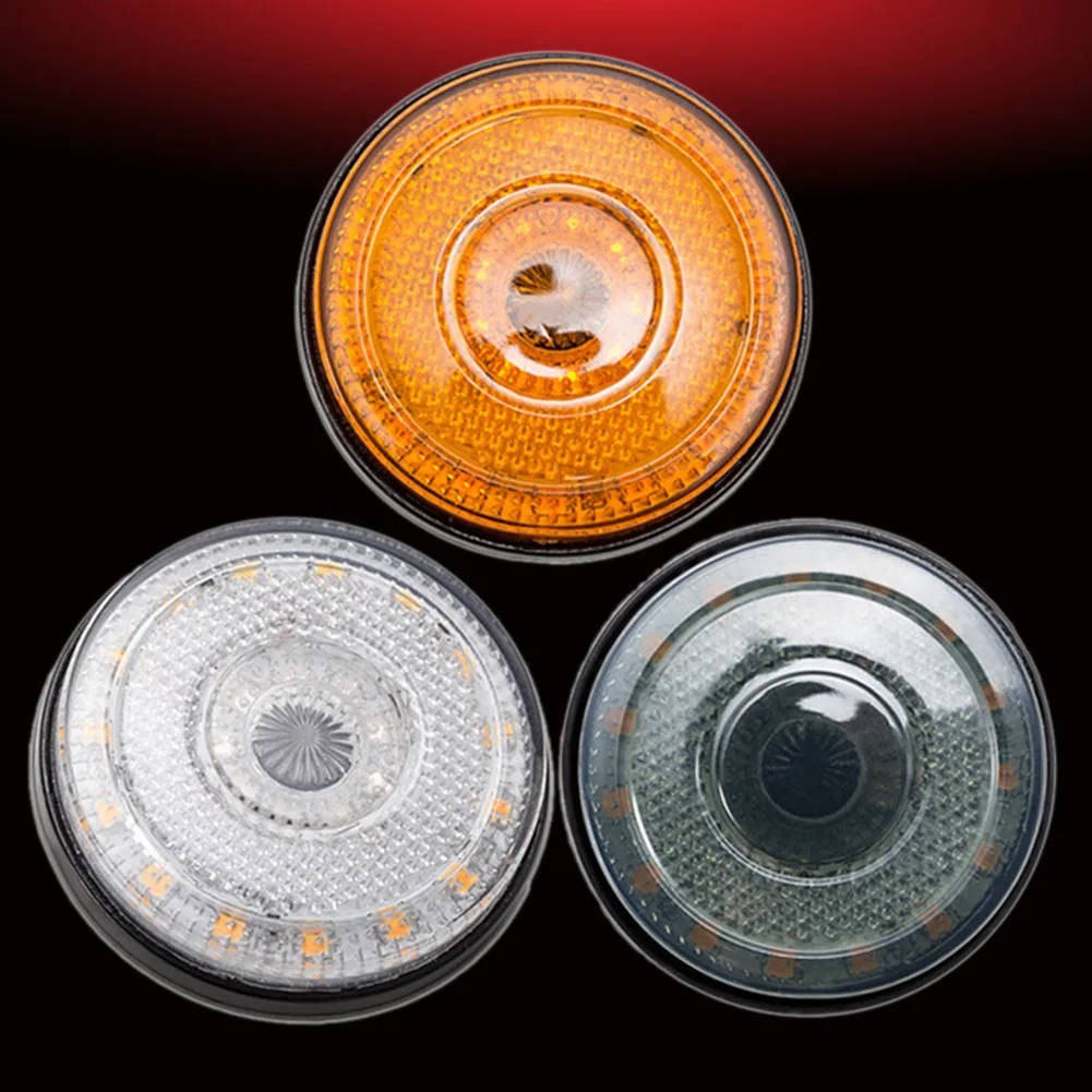 Car Lights 24 LED Car Truck Trailer Rear Tail Brake Stop Marker Light Indicator Turn Singal Light Lamp Round Reflector