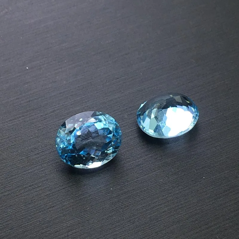 CSJ Real Natural Sky Topaz Loose Gemstone Oval Cut For Diy Fine Jewelry 925 Silver Gold Mounting Ring