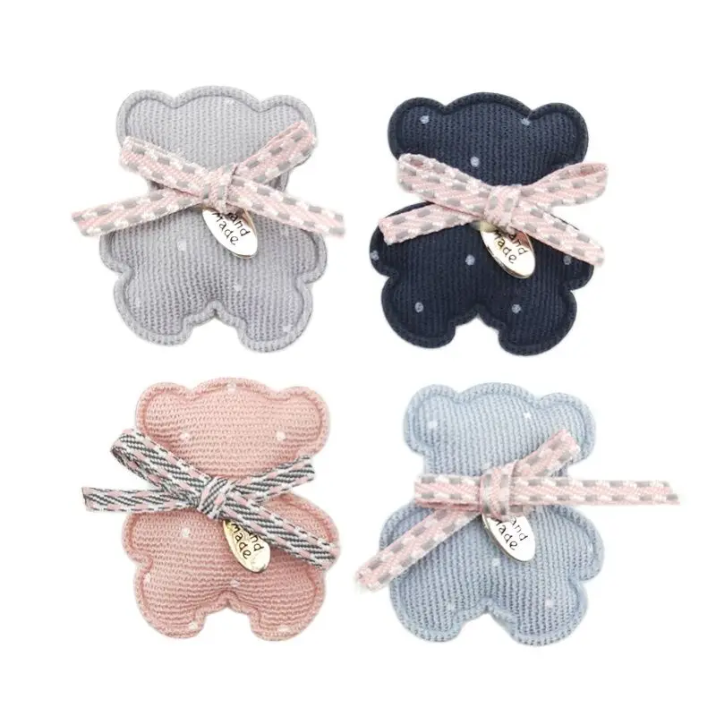 

16Pcs/Lot 3.5*3CM Cut Bear Padded Appliques For Craft Clothes Sewing Supplies DIY Hair Clip Accessories