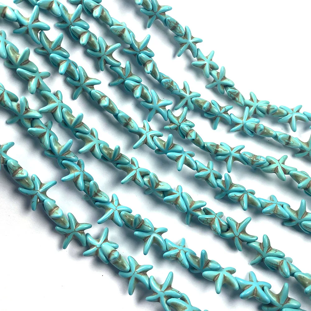 37pcs Natural Stone Beads Little Starfish Blue Turquoises Beads for Jewelry Making DIY Earrings Bracelet Necklace Accessories