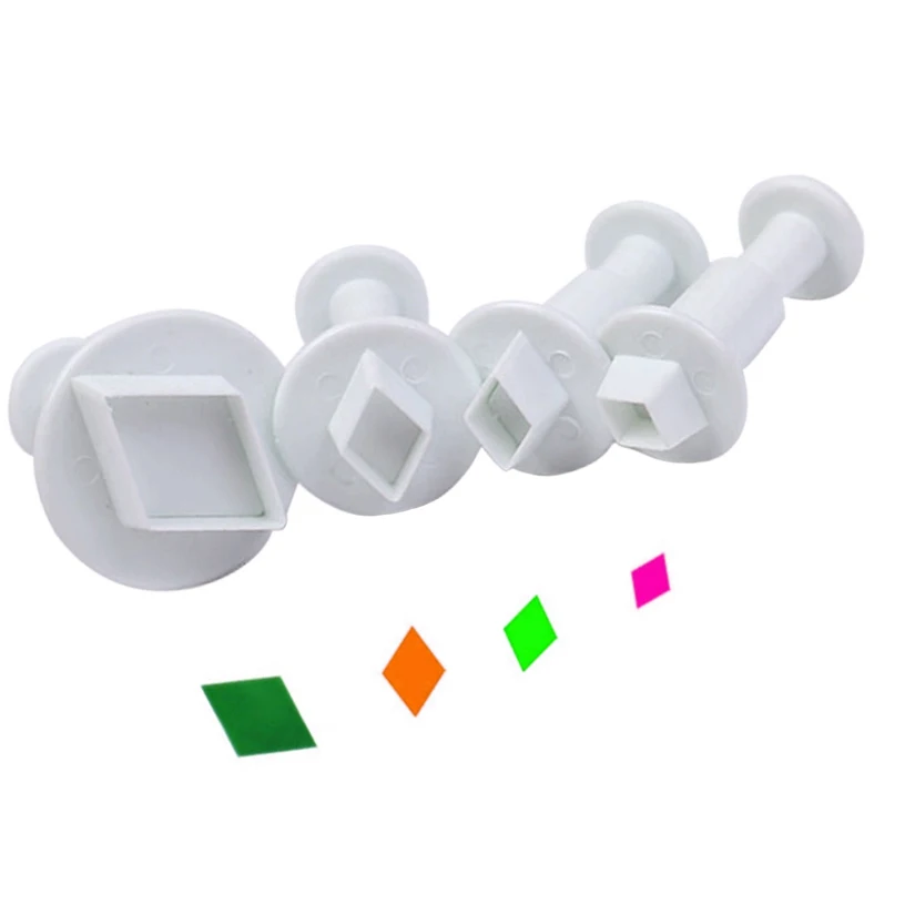 Oval Diamond Triangle Hexagon Shape Fondant Cake Decorating Gum Paste Pastry Sugar Craft Cutter Mold Tools
