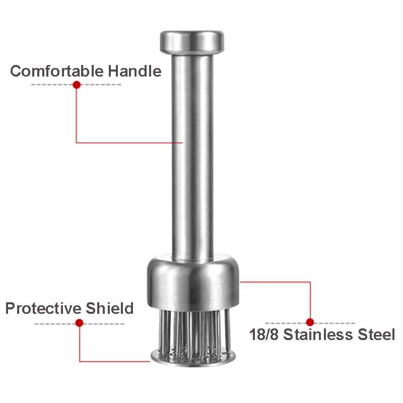 304 Stainless Steel Meat Tenderizer Durable 21 Ultra Sharp Needle Blade Tenderizer for Steak Beef Steak Kitchen Cooking Tools