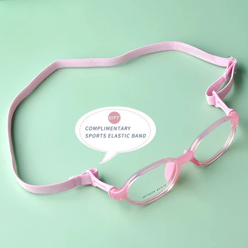 Imagen 2 del producto Marca Secg, monturas de silicona para gafas para niños y niñas, estudiantes, monturas para miopía súper ligeras y cómodas con gases