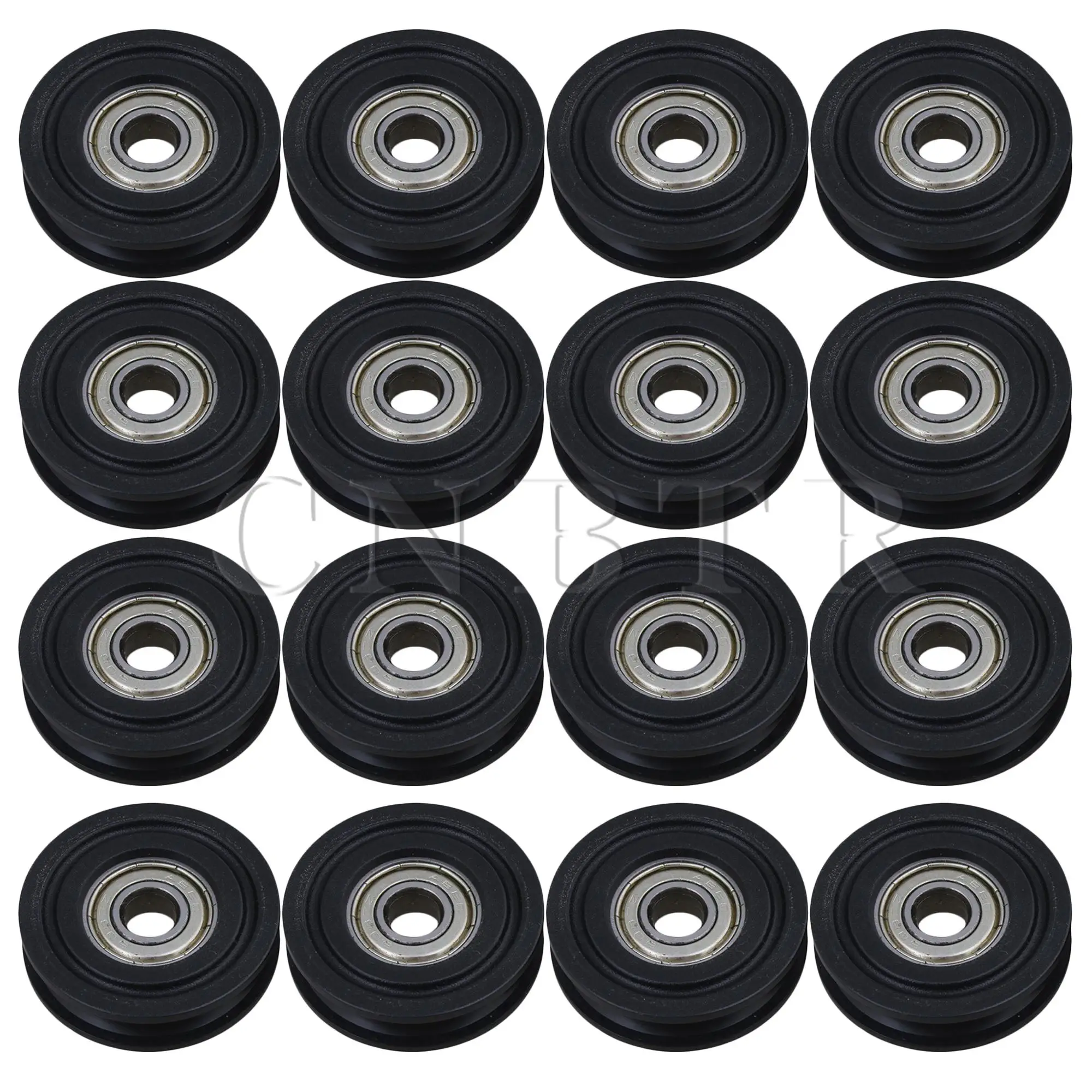 CNBTR 16Pieces U-Type Bearing Pulley Wheel for Window Roller 0.31x1.57x0.39