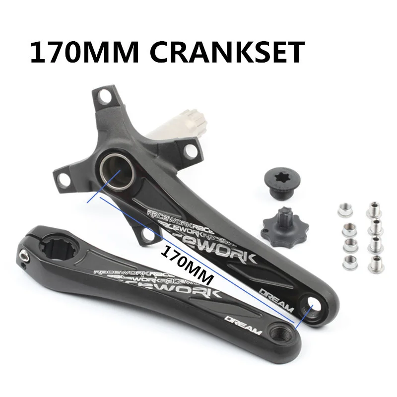 Mountain bike hollow integrated tooth disc crank 104bcd middle shaft set aluminum alloy 170mm 172mm 175mm Bottom bracket BB