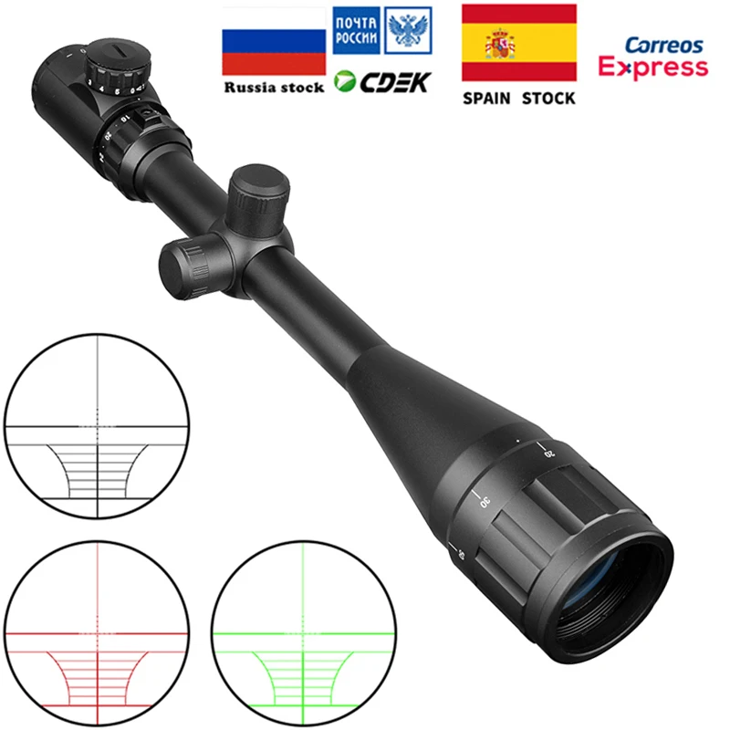 

6-24x50 Aoe Riflescope Adjustable Green Red Dot Hunting Light Tactical Scope Reticle Sniper Optical Rifle Sight