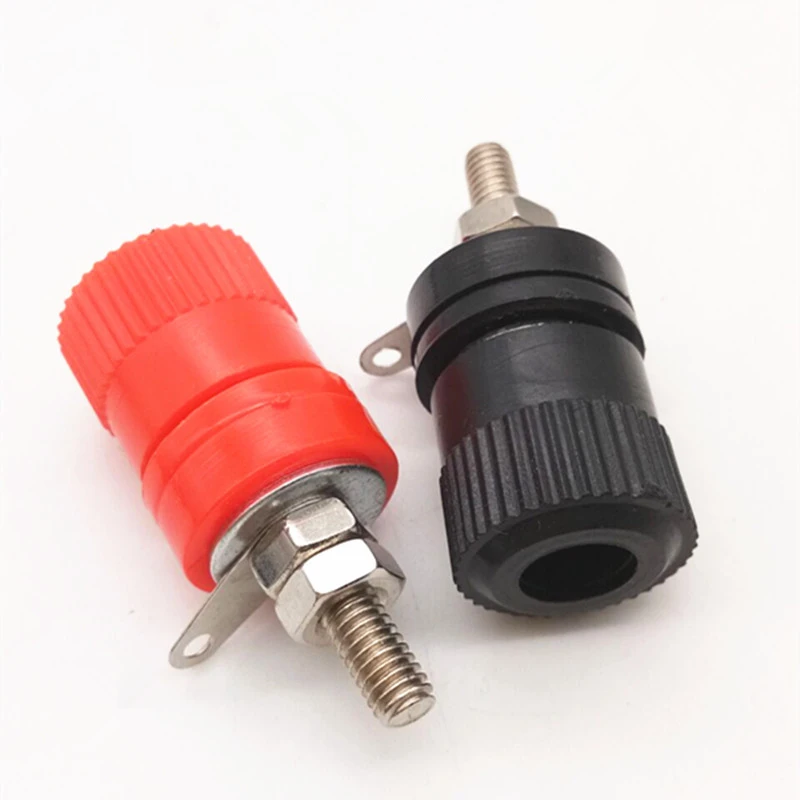 

4mm Banana Big Size Socket type Binding Post Adapter for Audio Speaker Amplifier Terminals Connector plastic shell red & black