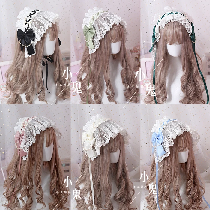 Handmade Lolita hand made lace hair band bnt hair band lo Niang hair accessories multicolor Anne breakfast