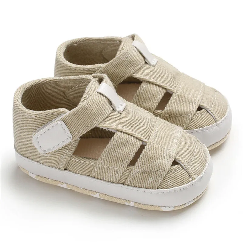 Summer Fashion Baby Sandals Toddler Infant Hollow Soft Crib Sole Canvas Shoes Little Boys Kids Prewalker First Sandals Clogs