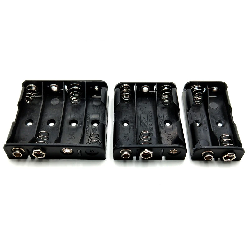 

400pcs/lot Plastic 2x 3x 4x 1.5V AA Battery Holder Storage Box 2 3 4 Slots AA Batteries Case Shell with 9V Connector