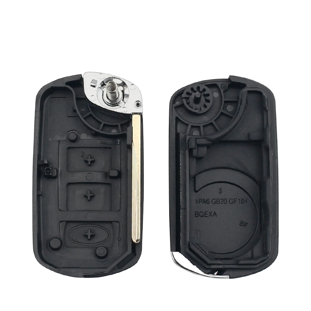 KEYYOU  Replacement Shell Folding Flip Remote Key Case Fob 3 Button for LAND ROVER Range Rover Sport LR3 Discovery