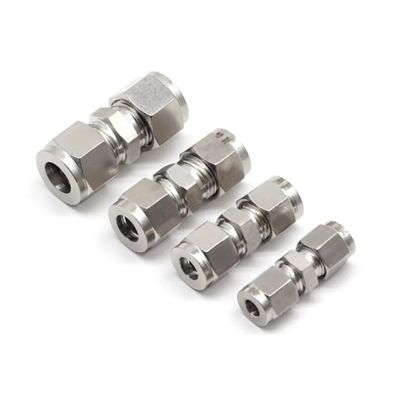 

1Pc 304 SS Stainless Stee Double Ferrule Tube Fitting Connector l 3 4 6 8 10 12mm 1/8" 1/4" 3/8" 1/2" OD Pipe