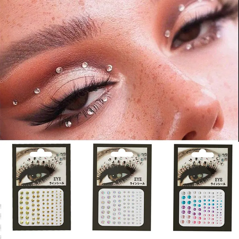 

Tattoo Sticker Glitter Diamond Makeup Eyeliner Eyeshadow Face Rhinestone Sticker Jewelry Eyes Makeup Crystal Rhinestones Sticker