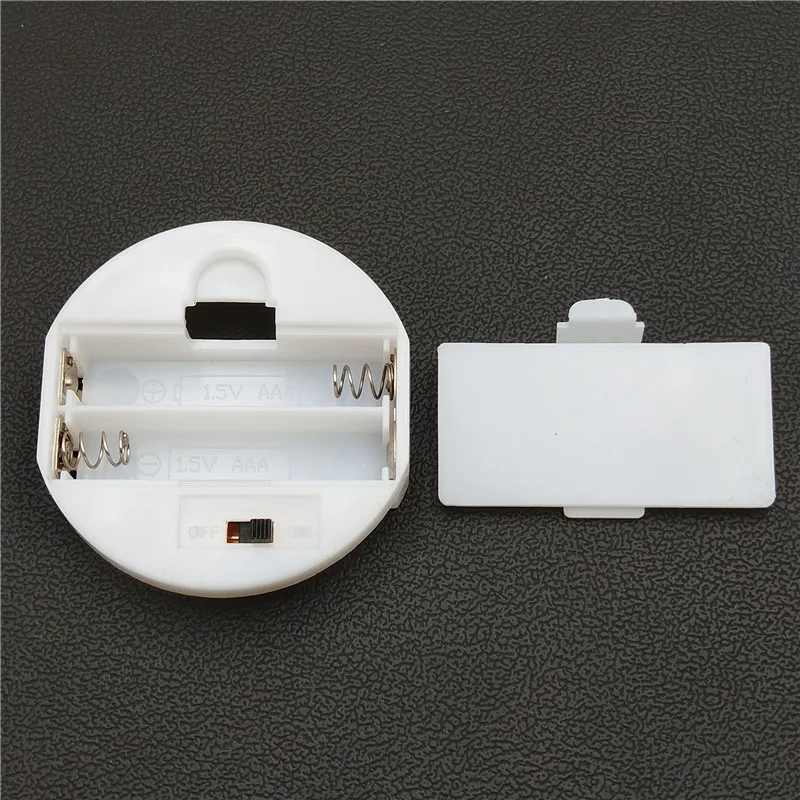 2 X 1.5V AAA Batteries Holder Storage Box Case with Switch Cover 2 Slots 3V AAA White Round Battery Base Socket Organizer