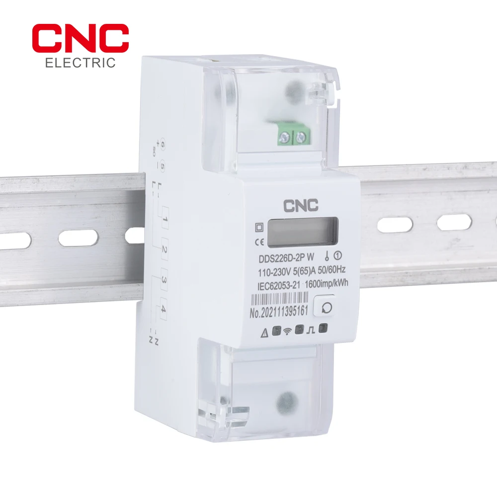 CNC DDS226D-2P WIFI Single Phase 65A Din Rail Smart Energy Meter timer Power Consumption Monitor kWh Meter Wattmeter 110V 220V