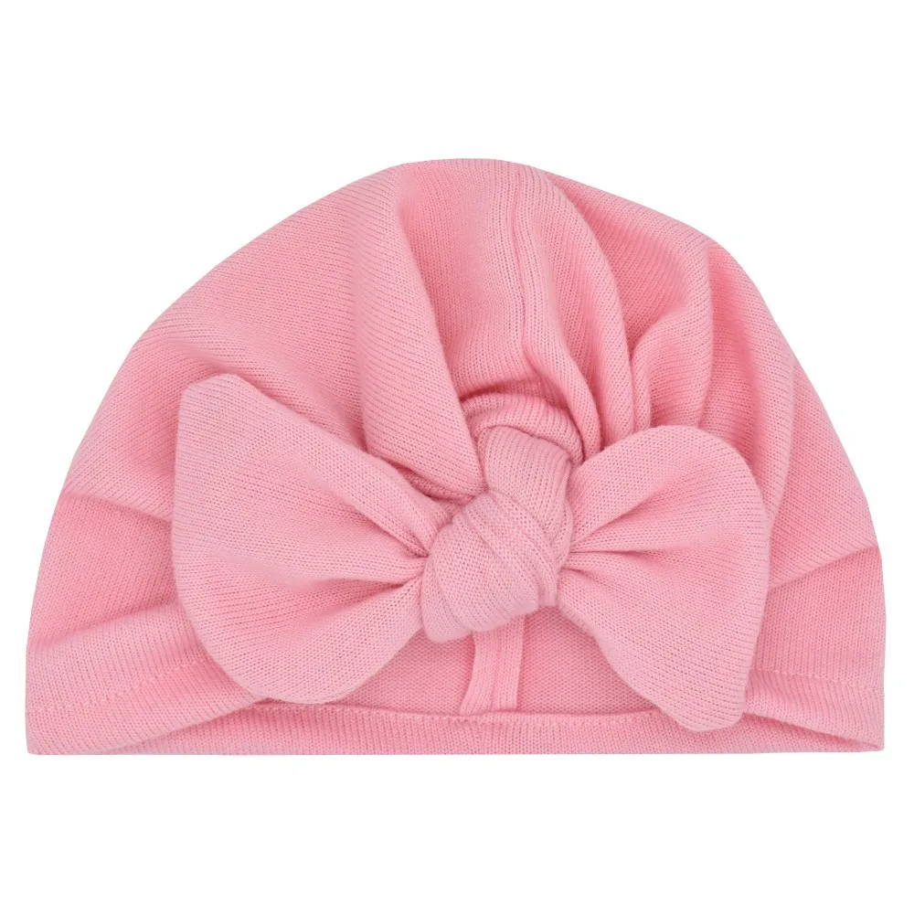 Newborn Knitted Soft Beanie Hat Bunny Ear Bow baby girlsr Hat Turban Infant Toddler Beanies Cap Soft Elastic Boy HeadWrap Bonnet