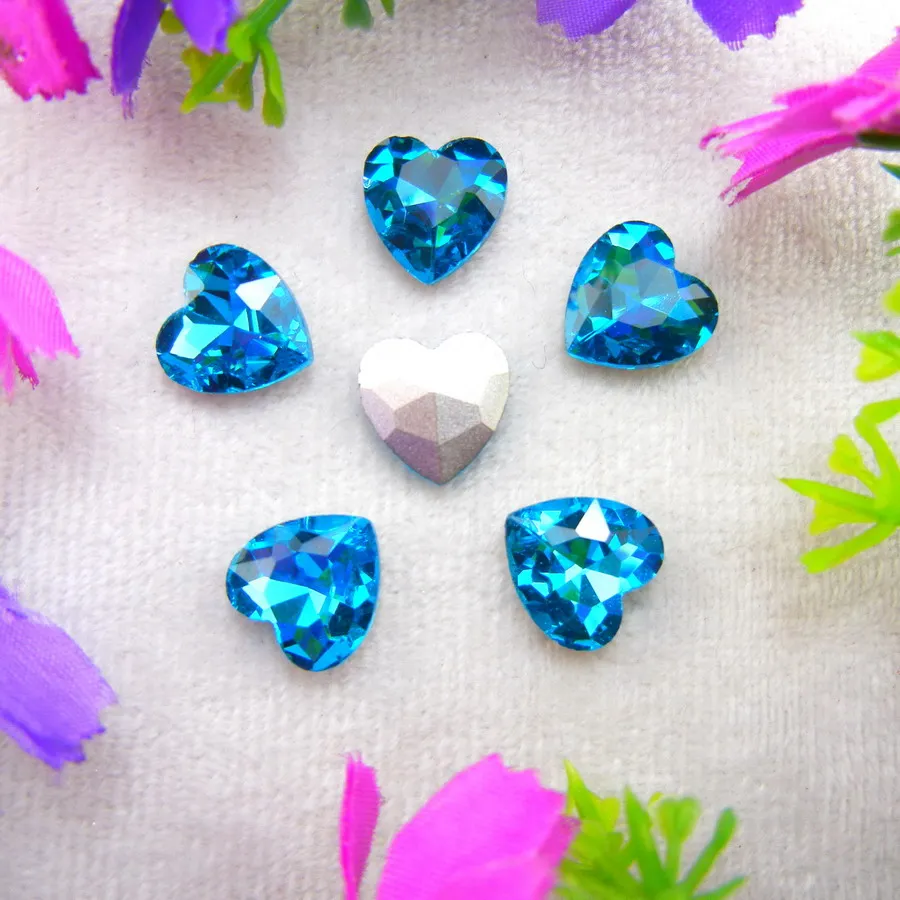 Glaskristall 8mm 10mm 12mm 14mm 16mm 18mm 27mm Verschiedene Farben Mix Herzform Klebeperlen Handy-Zubehör DIY – Detail 13