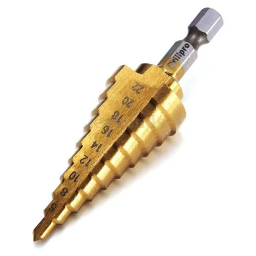 4-22MM HSS 4241 Hex Titanium Cone Drill Bit Hole Cutter For Sheet High Speed Steel Woodworking Wood Metal Drilling Power Tools