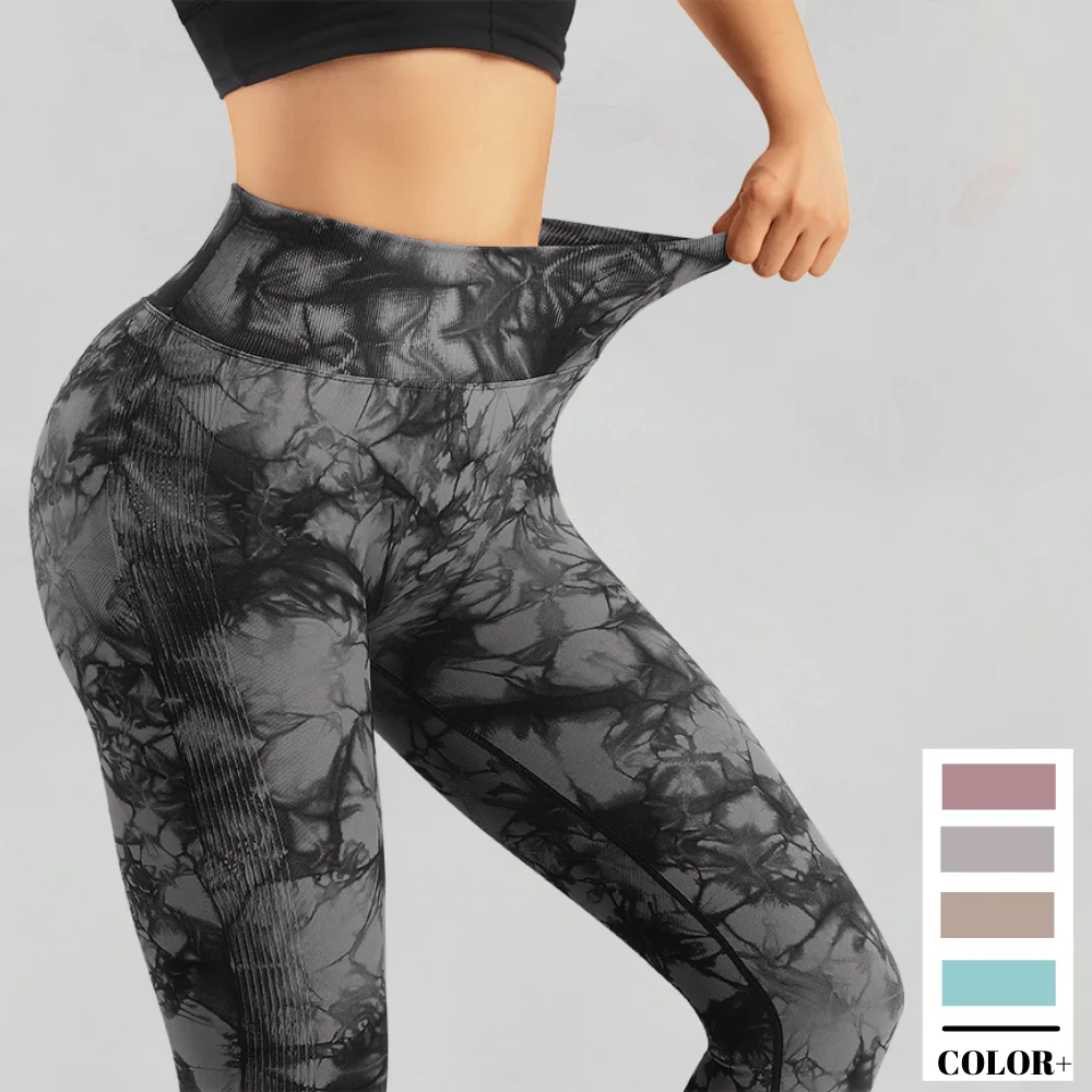 Seamless Leggings for Women Fitness Yoga Pants High Waist Tie Dye Legging Workout Scrunch Butt Lifting Sports Gym Tights Woman