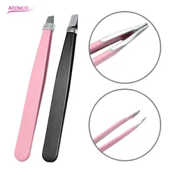 Twizers Pincas Sobrancelha Eyebrow Tweezers Pinzetta Sopracciglia Plucking Pink Stainless Steel Wenkbrauw Pincet Professionale