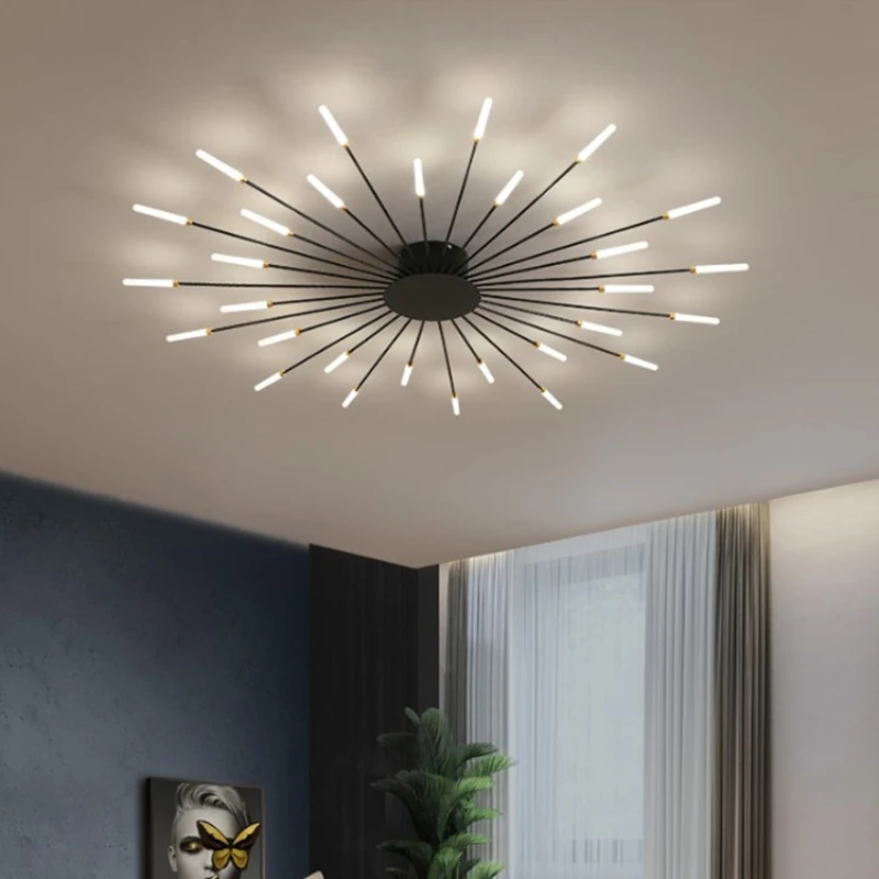 

Modern Black Gold LED Pendant Lights Living Room Bedroom Hanglamp Creative Home Minimalist Decoration Lamp