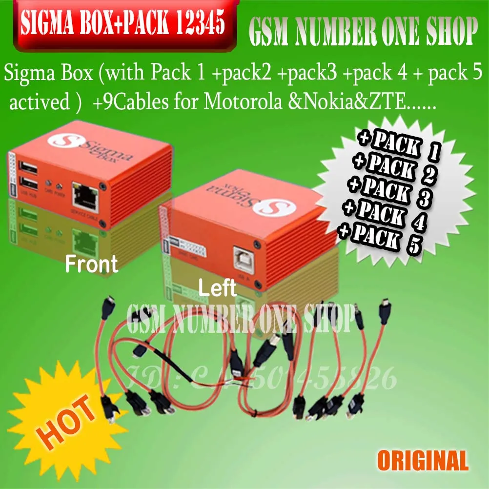 Original Sigma Box with 9 Cable and Activation, Pack1, Pack2, Pack3, Pack4, Pack5, New Update for Huawei