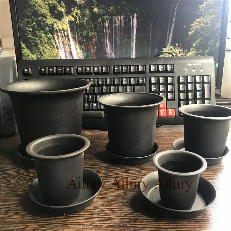 Thickened Good Quality Black Matte Plastic Tray,Green Plant Potted Succulent Small Tray,Garden Essential